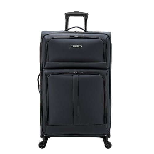 U.S. Traveler Anzio Softside Expandable Luggage with Spinner Wheels, Dark Grey, 30-Inch Large