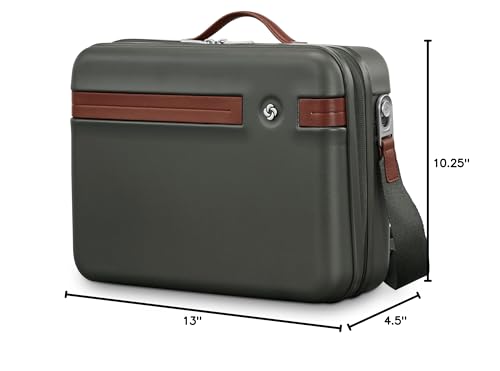 Samsonite Virtuosa Hardside Train Case, Crossbody Travel Makeup Case with Removable Strap, Pine Green