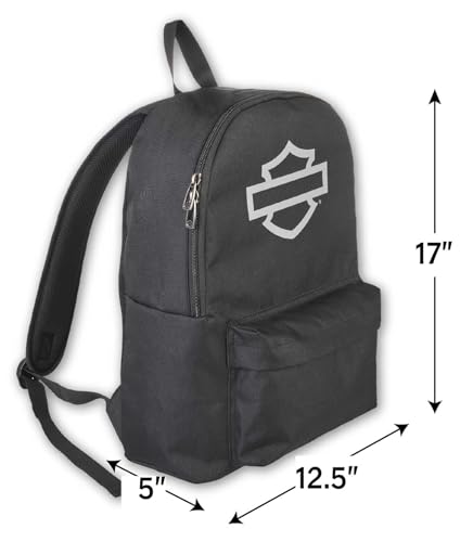 Harley-Davidson Bar & Shield Graphic Backpack w/Adjustable Straps - Black/Gray