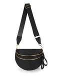 FEIBOON Spacious Nylon Crossbody Bag Bum Bag Handbags Wallets Purses Trendy Shoulder Bag for Women (black)