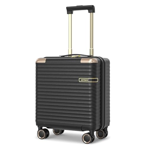Joyway Carry on Luggage Airline Approved with TSA Lock, Hard Shell 18 Inch Travel Carry-on Suitcase with Spinner Wheels (Black, 18 Inch Luggage)