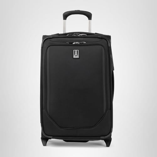 Travelpro Crew Classic Lightweight Softside Expandable Carry on Luggage, 2 Wheel Upright Rollaboard Suitcase, Men and Women, Carry On 22-Inch, Black