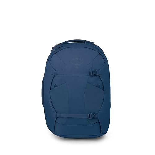 Osprey Farpoint 40L Men's Travel Backpack - Carry On Bag with Laptop Sleeve and Toiletry Pocket, Antique Blue