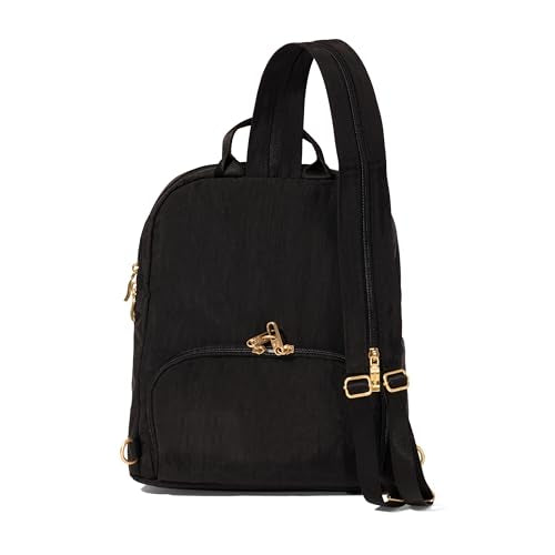 Baggallini Coastal Flip Lock Day Pack - Lightweight Convertible Small Backpack Sling Crossbody Bag