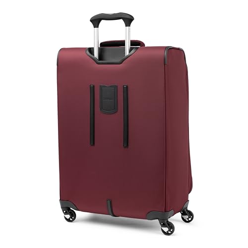 Travelpro Maxlite 5 Softside Expandable Luggage with 4 Spinner Wheels, Lightweight Suitcase, Men and Women, Burgundy, Checked-Medium 25-Inch