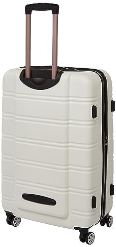 Rockland Melbourne Hardside Expandable Spinner Wheel Luggage, White, 2 Piece (20"/28")