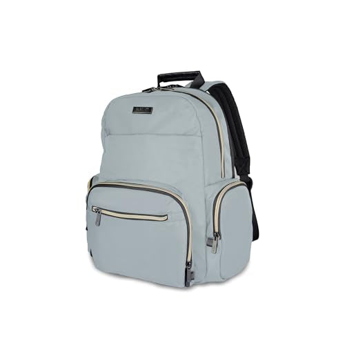 Kenneth Cole REACTION Madison Square Lightweight Hardside Chevron Expandable Spinner Luggage, Slate, 2-Piece (20" Carry On + Sophie Backpack)