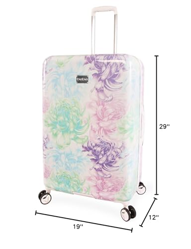 BEBE Women's Luggage Hardside Spinner, Purple Floral, Check-in 29''