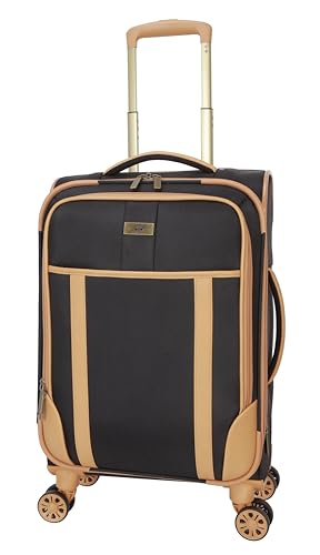 Dockers Seahorse Softside Expandable 8-Wheel Spinner Travel Carry On Luggage, 20-Inch, Black