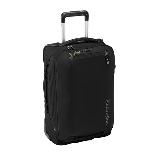 Eagle Creek Expanse 2-Wheel International Carry On Luggage - Efficient Packing Capacity for Strict Baggage Requirements - Heavy Duty Wheels - Telescoping Handle - Midnight Black - 21.5