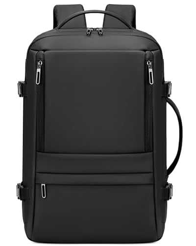 Rcrirth Carry On Travel Backpack for Airplanes | 35L Suitcase Backpack Luggage Business Weekender Bag - Expandable Travel Carry On Flight Approved for Men Women - Black