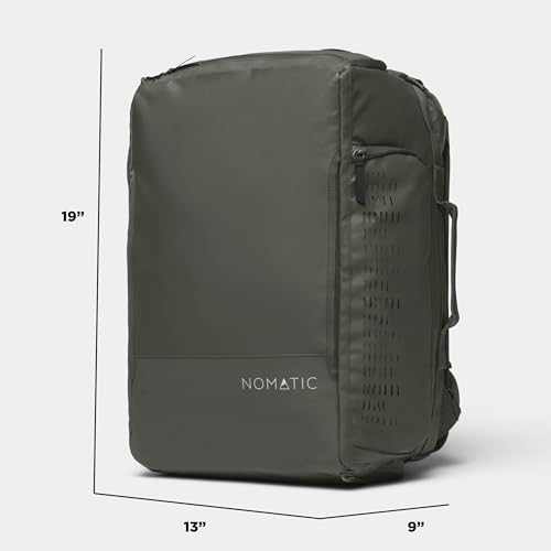 NOMATIC 30L Travel Bag- Convertible Duffel/Backpack, Carry-on Size for Airplane Travel, Everyday Use Laptop Bag, TSA Compliant Olive Backpack