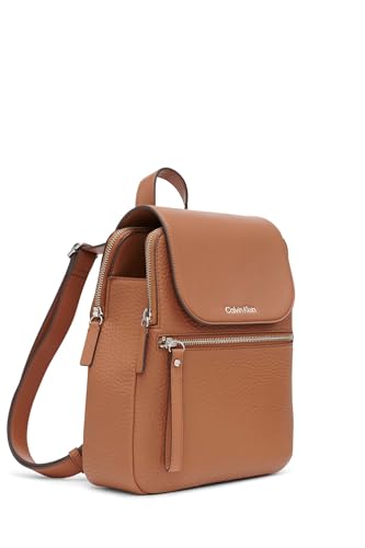 Calvin Klein Reyna Novelty Key Item Flap Backpack, Core Caramel, One Size
