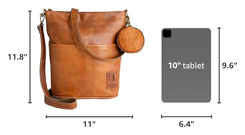 BERLINER BAGS Vintage Genuine Leather Shoulder Bag Sofia, Handbag, Crossbody Bag for Women - Brown