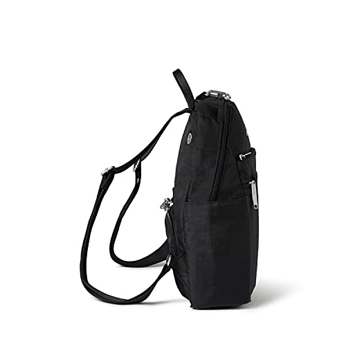 Baggallini Securtex® Anti-theft Vacation Travel Backpack 10x13 Slash-Resistant Nylon Daypack w/RFID, Black