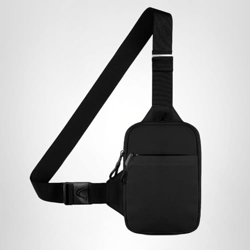 Simptech Mini Crossbody Sling Bag - Water-Resistant Dual Pocket Chest Pack - Lightweight Fanny Pack for Running, Travel & Everyday Workout