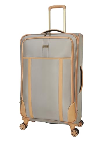 Dockers Seahorse Softside Expandable 8-Wheel Spinner Travel Checked Luggage, 3-Piece Set, New British Khaki