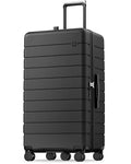 LUGGEX 30 Inch Trunk Luggage - HUP Polycarbonate Hardside Large Checked Suitcase with 5 Spinner Wheels & Shock-Absorbing Wheels, TSA Lock (EX-Enhance,Reef Black, 30 Inch)
