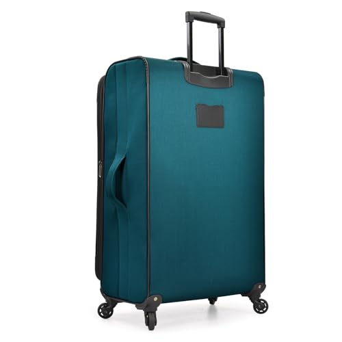 U.S. Traveler Aviron Bay Expandable Softside Luggage with Spinner Wheels, Teal, Large 31-Inch