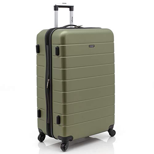 Wrangler Smart Spinner Hardside Luggage, 3 Piece Set, Olive Green