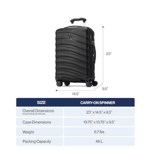 Travelpro Maxlite Air V2 Hardside Expandable Carry on Luggage, 8 Spinner Wheels, Lightweight Hard Shell Suitcase, TSA lock, Slate Green, Carry On 20-Inch