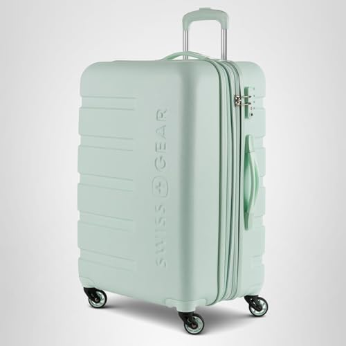 SwissGear 7366 Signature Hardside Expandable Luggage with Spinner Wheels, TSA Lock, Cup-Holder, Clearly Aqua, 3-Piece Set (19/23/27)