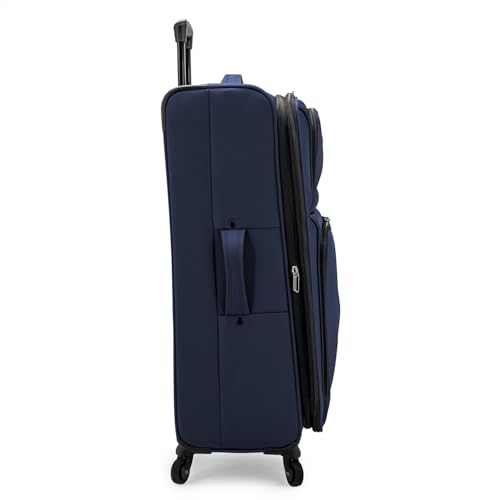 U.S. Traveler Anzio Softside Expandable Luggage with Spinner Wheels, Navy, 30-Inch Large