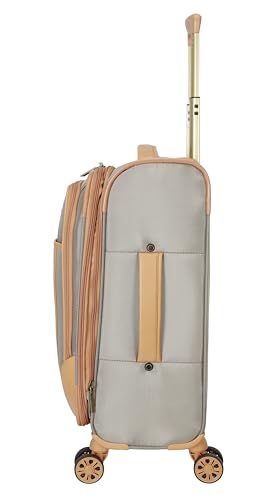 Dockers Seahorse Softside Expandable 8-Wheel Spinner Travel Checked Luggage, 3-Piece Set, New British Khaki