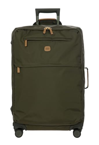 Bric's X-Bag Large Spinner with Frame, Water-Resistant 360° Wheeled Checked Luggage with Ergonomic Handle and Organized Interior – 27 Inch, Olive