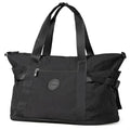 mixi Large Expandable Travel Tote Bag for Women - Waterproof Lightweight Carry On Weekender Bag with Shoes Compartment, Perfect Personal Item for Travel, Black