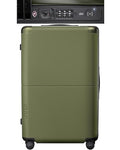 July Checked Plus with CaseSafe - 28.75" Built in Tracking, Airline Approved Check In Luggage with Wheels, Rolling Suitcase for Men & Women - Silent Spinner Wheels, Y-Strap - Moss
