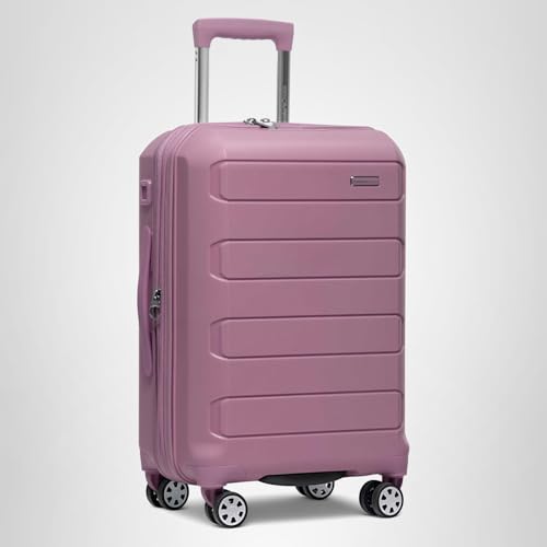 Traveler's Choice Pagosa Hardshell Expandable Luggage with Spinner Wheels, Mauve, 3-Piece Set (22/27/30)