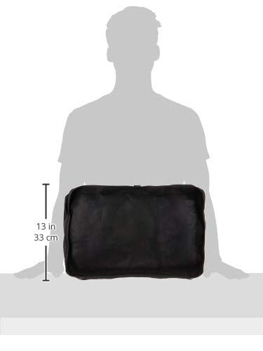 Muji Gusset Case Double Zip, Nylon, Black, Medium