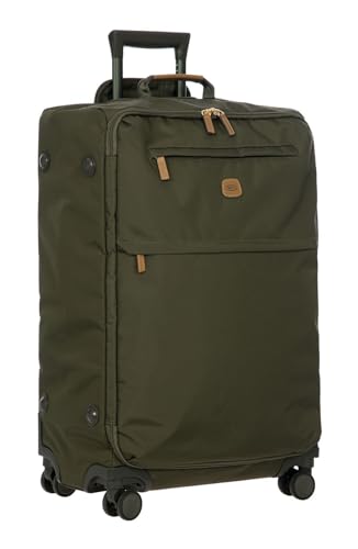 Bric's X-Bag Large Spinner with Frame, Water-Resistant 360° Wheeled Checked Luggage with Ergonomic Handle and Organized Interior – 27 Inch, Olive