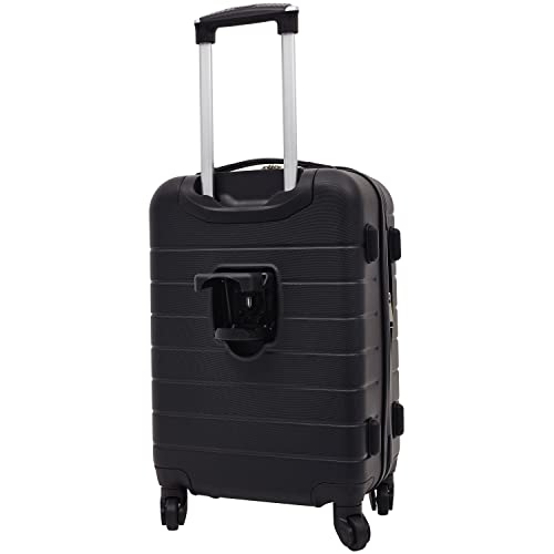 Wrangler Smart Spinner Hardside Luggage, 2 Piece Set, Black