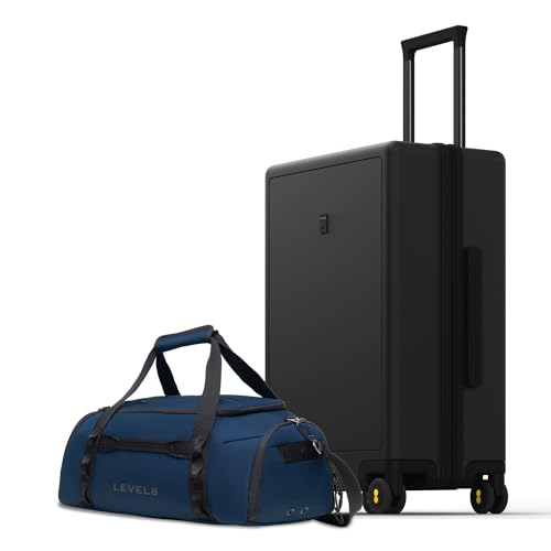 LEVEL8 Luminous 24 Inch Checked Luggage with Water Resistant Travel Duffle Bag