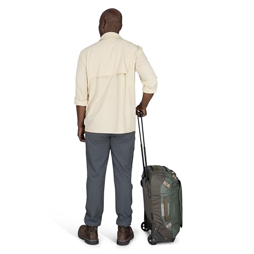 Osprey Transporter 40L Wheeled Travel Duffel Bag - Lightweight Carry On Rolling Suitcase for Men and Women, Pine Leaf