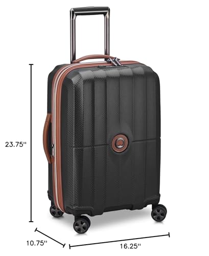 DELSEY PARIS Carrousel Hardside Expandable Luggage with Spinner Wheels, Black, Checked-Medium 24 Inch