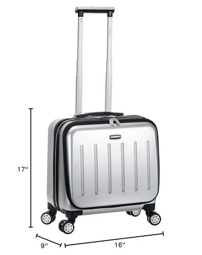 Rockland Revolution Hardside Rolling Computer Case, Carry-On, Silver