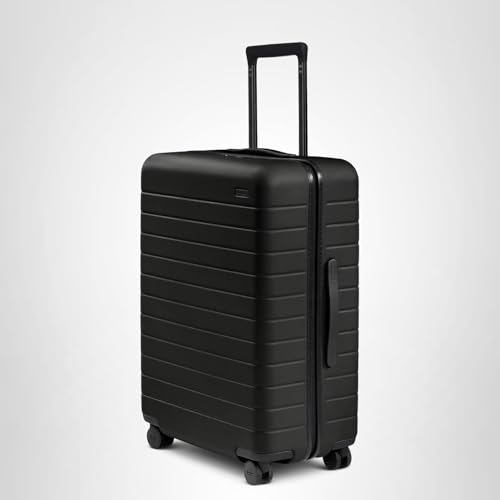 Away Medium Checked Luggage - 26-Inch Lightweight Hardside Suitcase with Custom WhisperGlide 360° Wheels, Interior Compression System, TSA-Accepted Lock - Jet Black