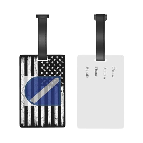 US and Former Us Army 17th Aviation Brigade-Pathfinder Platoon Beret Flash Luggage Tags for Suitcases Travel Tags ID Labels for Women Men Travel Bag Luggage Accessories