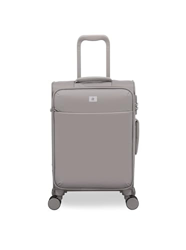 It Luggage Lustrous Luxe 22" Softside Carry-On 8 Wheel Spinner, Moon Rock
