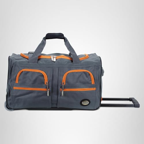 Rockland 22" Polyester Rolling Duffel Bag, Charcoal