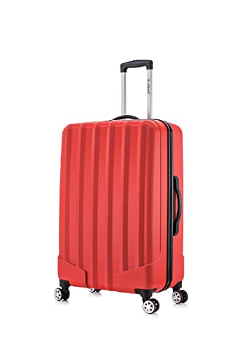 Rockland Santa Monica Hardside Spinner Wheel Luggage, RED, 19", 24", 28"