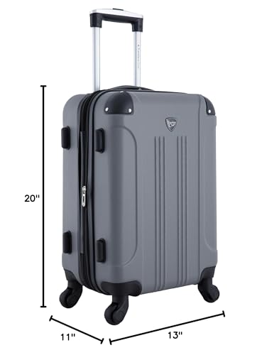 Travelers Club Chicago Hardside Expandable Spinner Luggage, Charcoal, 22" Carry-On
