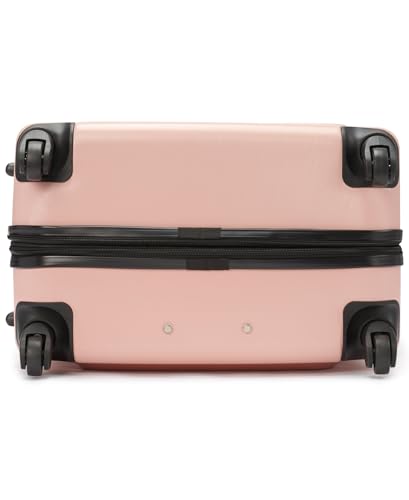Calvin Klein Women's Hard Side Upright Luggage Spinner Light Weight Suitcase, Mellow Rose, Large