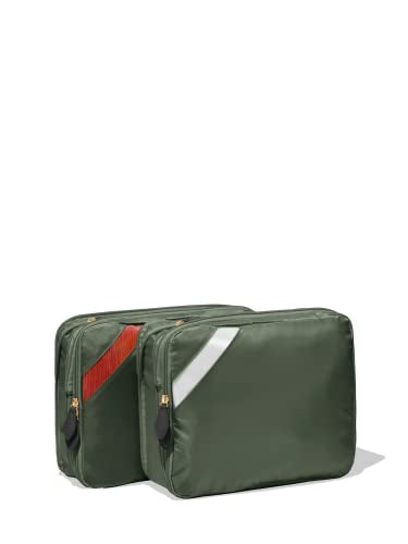Paravel Compression Cubes | Expandable Luggage Packing Organizer for Travel Accessories | 2 Pack Storage Cubes | Safari Green