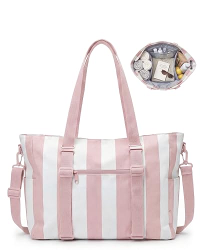 BAGSMART Large Beach Bag for Women, Oversize Tote Bag for Travel/Swim Pool/Summer
