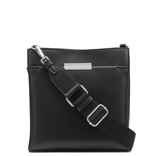 Calvin Klein Soma North/South Messenger Crossbody, Black/Silver, One Size