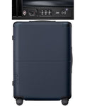 July Checked with CaseSafe - 24.5" Built in Tracking, Airline Approved Check In Luggage with Wheels, Spinner Suitcase for Men & Women - Rolling Suitcase, Spinner Wheels, Y-Strap - Navy
